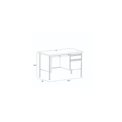 Alera Office Desks<45"W Single Pedestal Desk, Mahogany/Charcoal (ALEHSD4524CM)