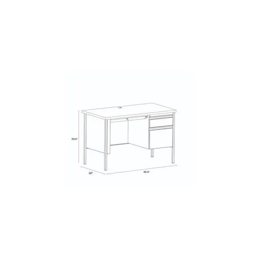 Alera Office Desks<45"W Single Pedestal Desk, Mahogany/Charcoal (ALEHSD4524CM)