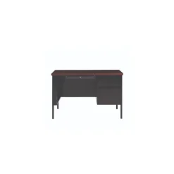 Alera Corner Desks<45"W Single Pedestal Desk, Mocha/Black (ALEHSD4524BM)