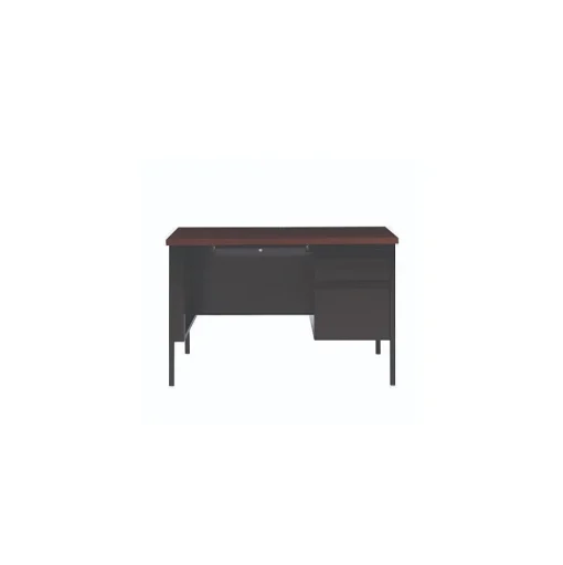 Alera Corner Desks<45"W Single Pedestal Desk, Mocha/Black (ALEHSD4524BM)