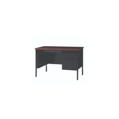 Alera Corner Desks<45"W Single Pedestal Desk, Mocha/Black (ALEHSD4524BM)