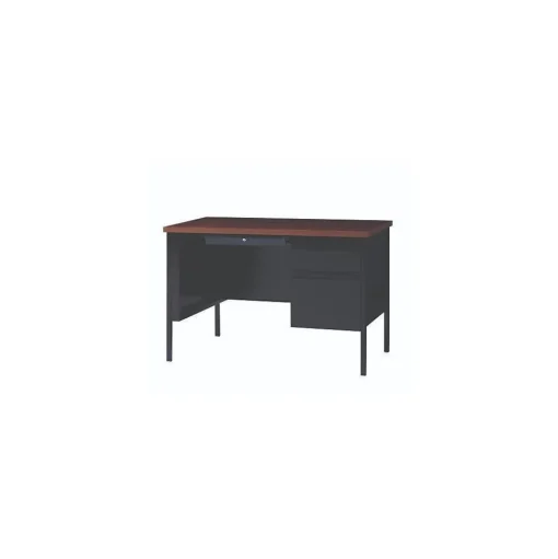 Alera Corner Desks<45"W Single Pedestal Desk, Mocha/Black (ALEHSD4524BM)