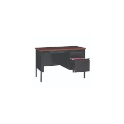 Alera Corner Desks<45"W Single Pedestal Desk, Mocha/Black (ALEHSD4524BM)