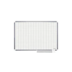 MasterVision Dry Erase<All Purpose Planner Dry Erase Board W/Accessories,1X2 Grid, 48X36, Silver Frame