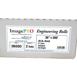 Alliance Wide Format Paper<ImagePRO Wide Format Bond Paper Roll, 36" x 500', 2/Carton (36550)