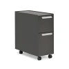 Allsteel File Cabinets<Radii 2-Drawer Mobile Vertical File Cabinet, Letter/Legal Size, Lockable, 21"H x 10"W x 24"D, Flint (APGMBS249TFN001)