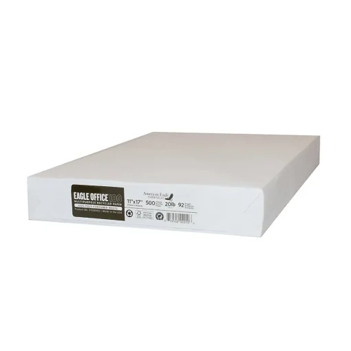 American Eagle Large Quantity Paper<100% Recycled 11" x 17" Multipurpose Paper, 92 Brightness, 20 lbs., 500 Sheet/Ream (31550503)