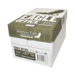 American Eagle Multipurpose Paper<Office 100% Recycled 11" x 17" Multipurpose Paper, 20 lbs., 92 Brightness, White, 500/Ream, 5 Reams/Carton