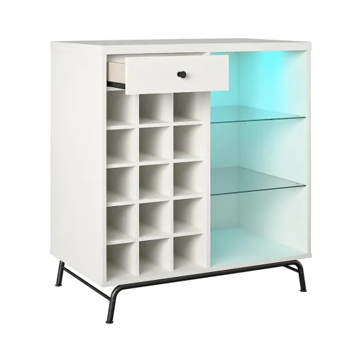 Ameriwood Storage Cabinets<Melbourne 36.5" Bar Cabinet with 3 Shelves, White (3593013COM)