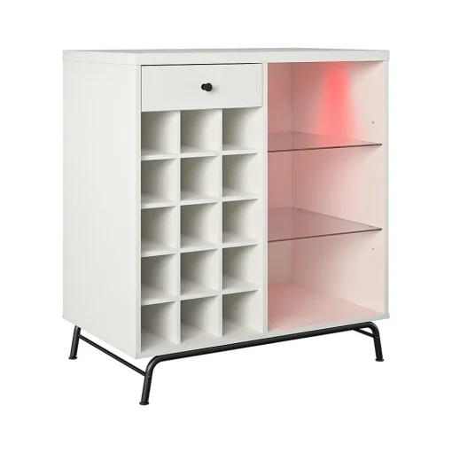 Ameriwood Storage Cabinets<Melbourne 36.5" Bar Cabinet with 3 Shelves, White (3593013COM)
