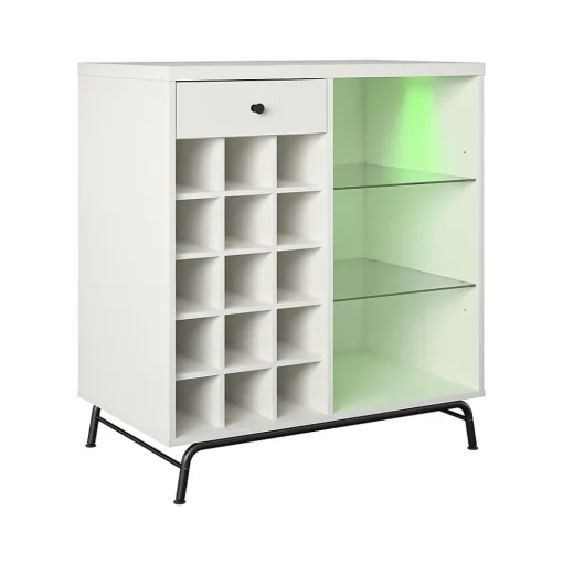 Ameriwood Storage Cabinets<Melbourne 36.5" Bar Cabinet with 3 Shelves, White (3593013COM)