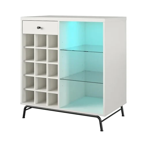 Ameriwood Storage Cabinets<Melbourne 36.5" Bar Cabinet with 3 Shelves, White (3593013COM)
