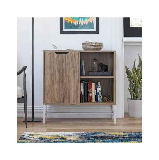 Ameriwood Bookcases<Modine 30"H 2-Shelf Bookcase with Adjustable Shelf, Walnut (3483905COM)