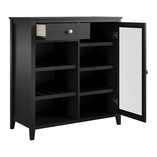 Ameriwood Storage Cabinets<Tuxedo 34.9" Bar Cabinet with 7 Shelves, Black (3969872COM)