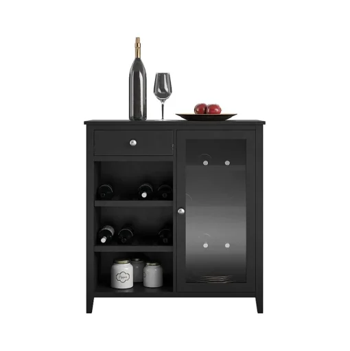 Ameriwood Storage Cabinets<Tuxedo 34.9" Bar Cabinet with 7 Shelves, Black (3969872COM)