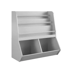 Ameriwood Bookcases<Tyler 36"H 5-Shelf Bookcase, Dove Gray Particle Board (4947412COM)