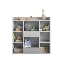 Ameriwood Bookcases<Tyler 40.8"H 9-Shelf Bookcase, Dove Gray Particle Board (4865412COM)