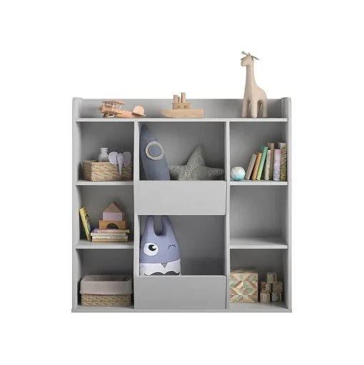 Ameriwood Bookcases<Tyler 40.8"H 9-Shelf Bookcase, Dove Gray Particle Board (4865412COM)
