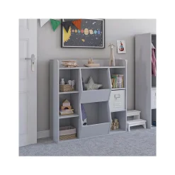 Ameriwood Bookcases<Tyler 40.8"H 9-Shelf Bookcase, Dove Gray Particle Board (4865412COM)