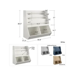 Ameriwood Bookcases<Tyler 36"H 5-Shelf Bookcase, White Particle Board (4947013COM)