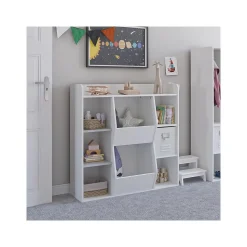 Ameriwood Bookcases<Tyler 40.8"H 9-Shelf Bookcase, White Particle Board (4865013COM)