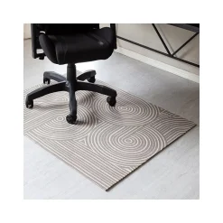 Anji Mountain Chair Mats<Rug'd Brixey Carpet & Hard Floor Chair Mat, 36" x 48", Beige/Gray (AMB9037)
