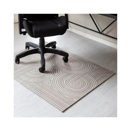 Anji Mountain Chair Mats<Rug'd Brixey Carpet & Hard Floor Chair Mat, 36" x 48", Beige/Gray (AMB9037)