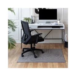 Anji Mountain Chair Mats<Rug'd Brixey Carpet & Hard Floor Chair Mat, 36" x 48", Beige/Gray (AMB9037)
