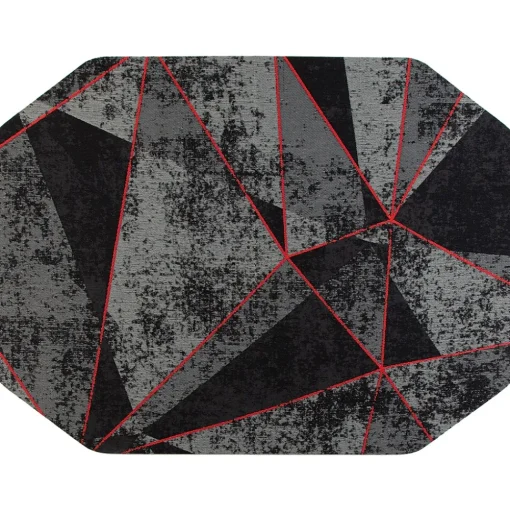 Anji Mountain Chair Mats<Rug'd Cracked Ice Carpet & Hard Floor Chair Mat, 36" x 48", Gray/Red (AMB9103)
