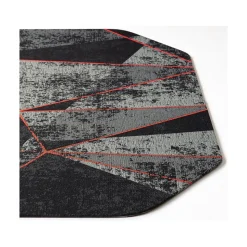 Anji Mountain Chair Mats<Rug'd Cracked Ice Carpet & Hard Floor Chair Mat, 36" x 48", Gray/Red (AMB9103)