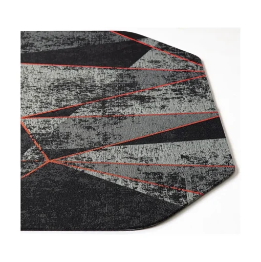 Anji Mountain Chair Mats<Rug'd Cracked Ice Carpet & Hard Floor Chair Mat, 36" x 48", Gray/Red (AMB9103)