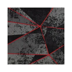 Anji Mountain Chair Mats<Rug'd Cracked Ice Carpet & Hard Floor Chair Mat, 36" x 48", Gray/Red (AMB9103)