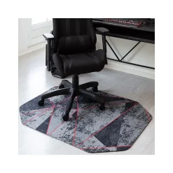 Anji Mountain Chair Mats<Rug'd Cracked Ice Carpet & Hard Floor Chair Mat, 36" x 48", Gray/Red (AMB9103)