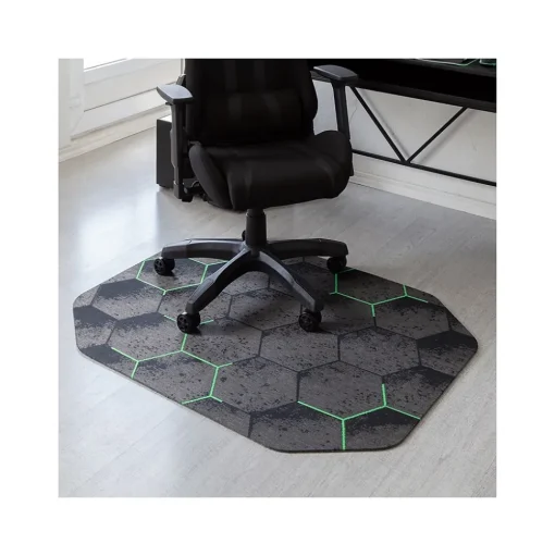 Anji Mountain Chair Mats<Rug'd Kaleidoscope Carpet & Hard Floor Chair Mat, 36" x 48", Gray/Green (AMB9110)