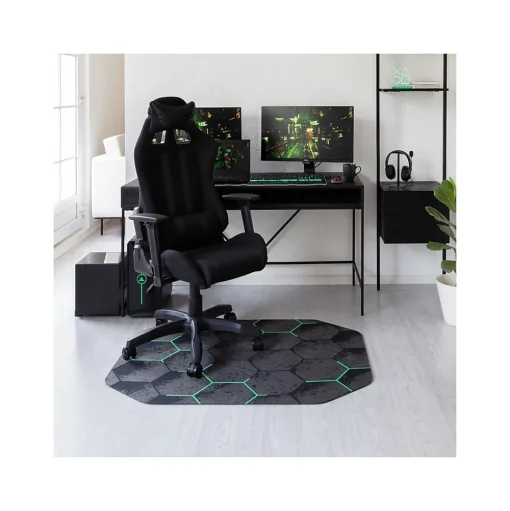 Anji Mountain Chair Mats<Rug'd Kaleidoscope Carpet & Hard Floor Chair Mat, 36" x 48", Gray/Green (AMB9110)