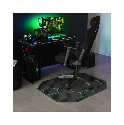 Anji Mountain Chair Mats<Rug'd Kaleidoscope Carpet & Hard Floor Chair Mat, 36" x 48", Gray/Green (AMB9110)