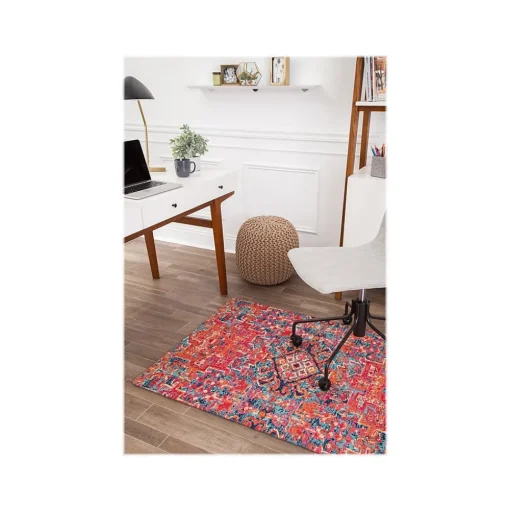 Anji Mountain Chair Mats<Rug'd Merida Carpet & Hard Floor Chair Mat, 36" x 48'', Low-Pile, Multicolored (AMB9001S)