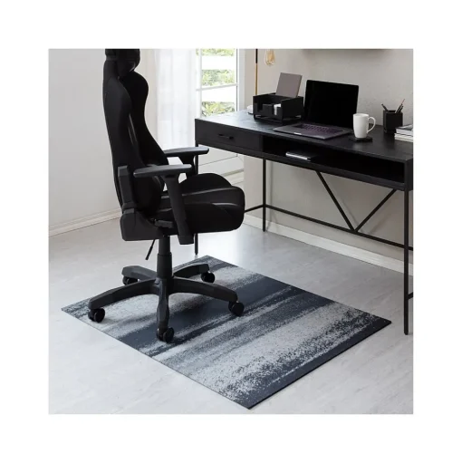 Anji Mountain Chair Mats<Rug'd Neosho Carpet & Hard Floor Chair Mat, 36" x 48", Black/Gray (AMB9040)