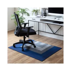Anji Mountain Chair Mats<Rug'd Ponca Carpet & Hard Floor Chair Mat, 36" x 48", Blue/Gray Polyester (AMB9039)