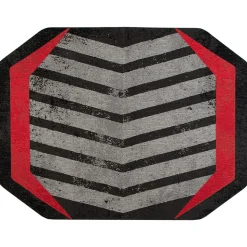 Anji Mountain Chair Mats<Rug'd Prizm Red Carpet & Hard Floor Chair Mat, 36" x 48", Gray/Red (AMB9107)