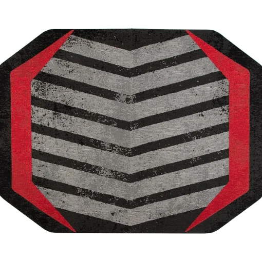 Anji Mountain Chair Mats<Rug'd Prizm Red Carpet & Hard Floor Chair Mat, 36" x 48", Gray/Red (AMB9107)