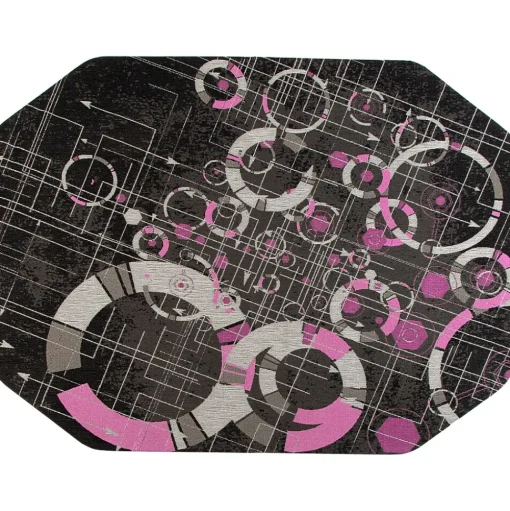 Anji Mountain Chair Mats<Rug'd Refracted Carpet & Hard Floor Gaming Chair Mat, 36" x 48", Gray/Purple (AMB9113)