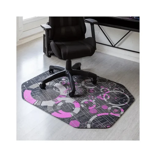 Anji Mountain Chair Mats<Rug'd Refracted Carpet & Hard Floor Gaming Chair Mat, 36" x 48", Gray/Purple (AMB9113)