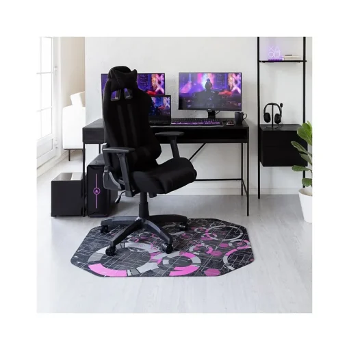 Anji Mountain Chair Mats<Rug'd Refracted Carpet & Hard Floor Gaming Chair Mat, 36" x 48", Gray/Purple (AMB9113)