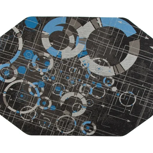 Anji Mountain Chair Mats<Rug'd Refracted Carpet & Hard Floor Chair Mat, 36" x 48", Gray/Blue (AMB9112)
