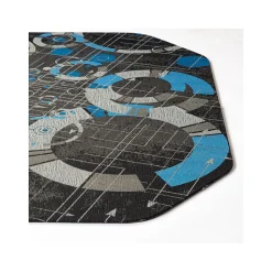Anji Mountain Chair Mats<Rug'd Refracted Carpet & Hard Floor Chair Mat, 36" x 48", Gray/Blue (AMB9112)