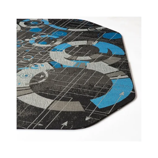 Anji Mountain Chair Mats<Rug'd Refracted Carpet & Hard Floor Chair Mat, 36" x 48", Gray/Blue (AMB9112)