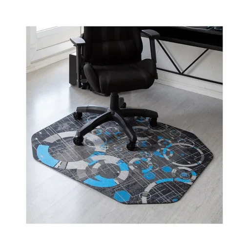 Anji Mountain Chair Mats<Rug'd Refracted Carpet & Hard Floor Chair Mat, 36" x 48", Gray/Blue (AMB9112)