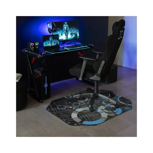 Anji Mountain Chair Mats<Rug'd Refracted Carpet & Hard Floor Chair Mat, 36" x 48", Gray/Blue (AMB9112)