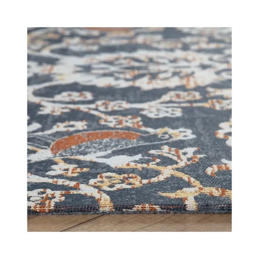 Anji Mountain Chair Mats<Rug'd Robin Carpet & Hard Floor Chair Mat, 36" x 48", Gray/Orange (AMB9018)